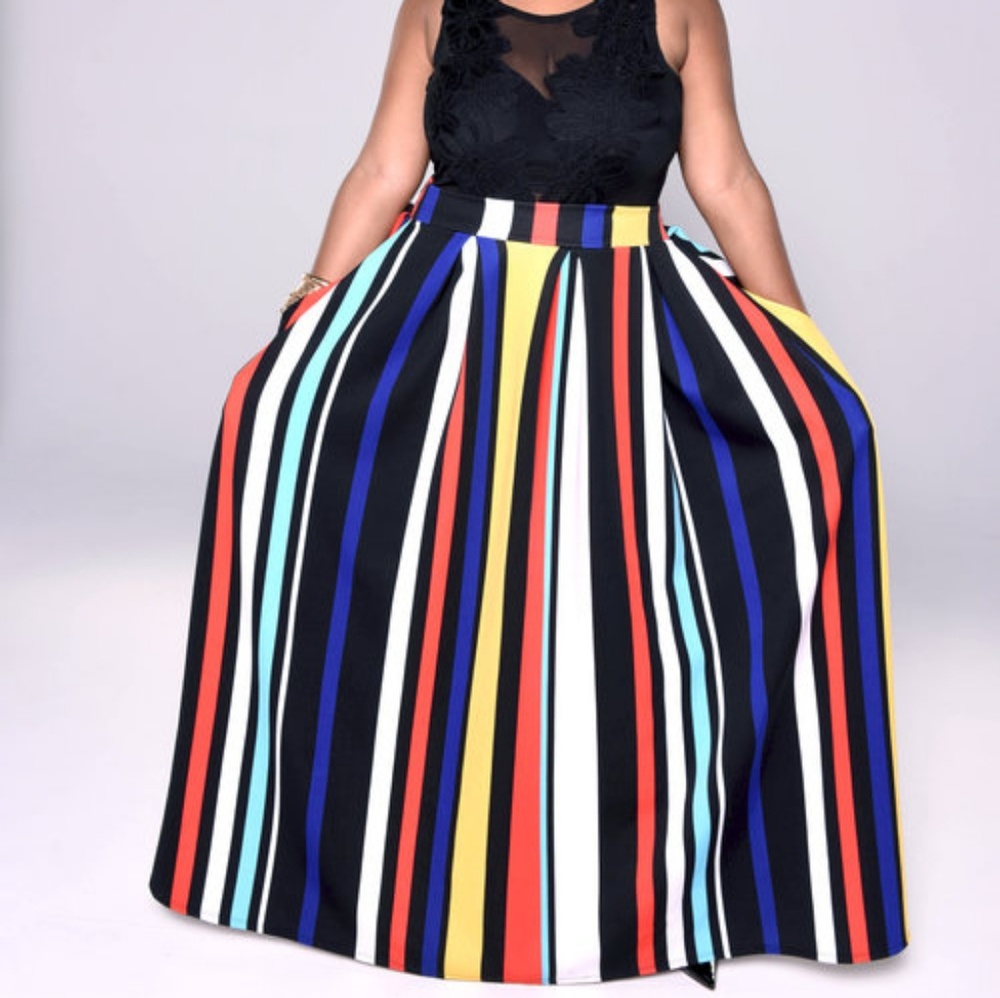 Colorblend Pocketed Maxi Skirt